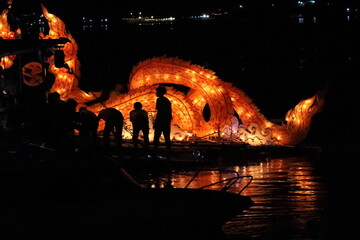 Luang Prabang, Laos, Fire Boats Festival in Mekong River, the most beuatiful festival of the year.