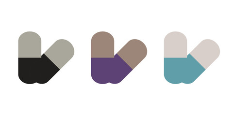 Medical Capsule and Tablet Pill Icon Set