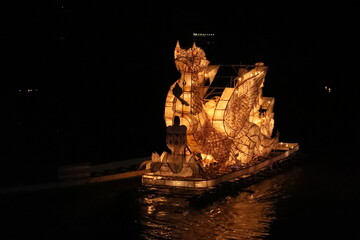 Luang Prabang, Laos, Fire Boats Festival in Mekong River, the most beuatiful festival of the year.
