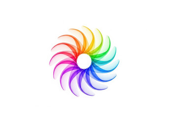 Obraz premium Vibrant rainbow colored swirling vortex of light and color on a white background