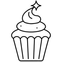 festive cupcake Christmas elements vector icon, christmas  collection