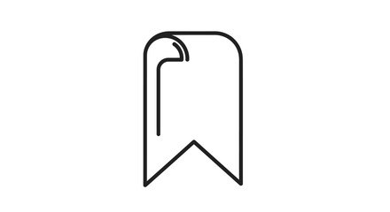 Simple Outline Bookmark Icon Graphic Design Element.