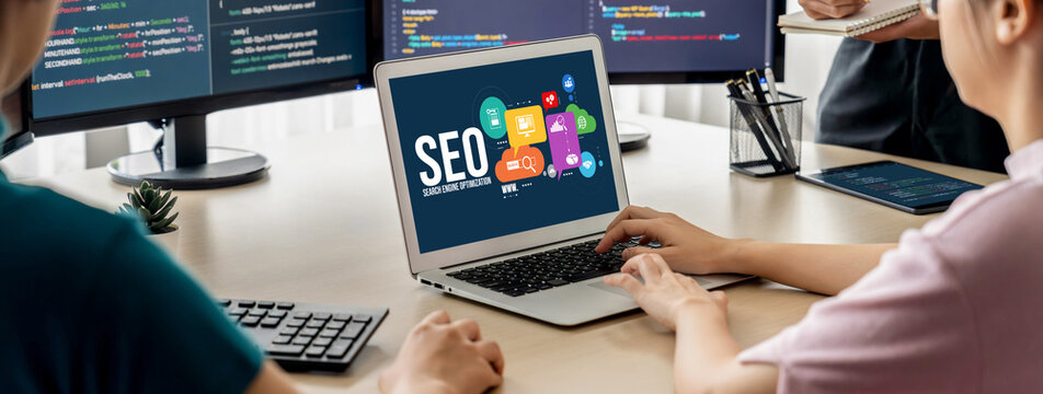 SEO search engine optimization for brisk e-commerce and online retail business showing on computer screen