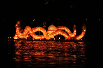 Luang Prabang, Laos, Fire Boats Festival in Mekong River, the most beuatiful festival of the year.