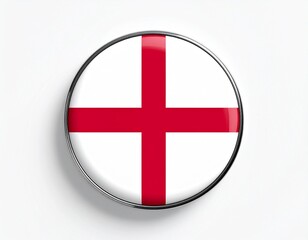 Obraz premium England Flag Button (St. George's Cross) on White Background