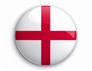 Obraz premium England Flag Button (St. George's Cross) on White Background