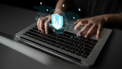 Global family protection and life insurance plan. A solution providing financial security and legal protection for your family's future and well-being. Motif