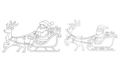 Christmas Vector Elements collection featuring festive icons such as Santa, reindeer, snowman, trees, gifts, and ornaments. Perfect for holiday cards, posters, invitations, and seasonal design project
