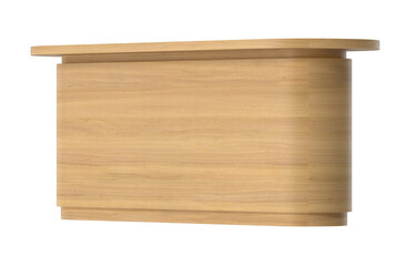 Modern wooden bar counter isolated on a white background