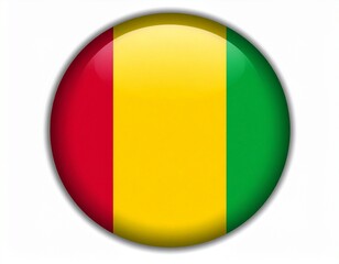 Mali Flag Button on White Background