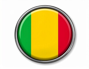 Fototapeta premium Mali Flag Button on White Background