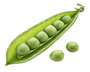  green green beans isolated on transparent white background full depth of field clipping path