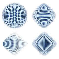 Abstract 3D symbol halftone dot pattern vector background design