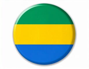 Obraz premium Gabon Flag Button on White Background