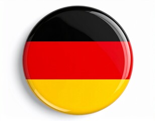 Naklejka premium Germany Flag Button on White Background
