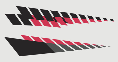 Minimal Car Decal and Racing Stripe Vector Set &ndash; Arrow-inspired side graphic design for automobiles, ideal for racing themes, car wraps, vinyl stickers, and sporty decoration projects.