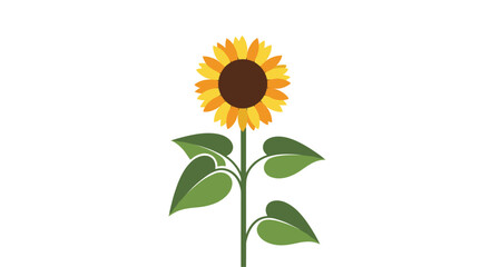 A vibrant and cheerful illustration of a sunflower in full bloom, symbolizing nature, growth, and happiness.