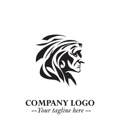 Elegant Old Woman Logo Symbol in Black on White Background with Classic and Minimalist Design
