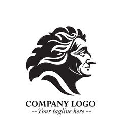 Elegant Old Woman Logo Symbol in Black on White Background with Classic and Minimalist Design
