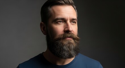Obraz premium No Shave November A Man's Portrait with a Full Beard