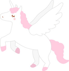 ピンクのユニコーンのイラスト