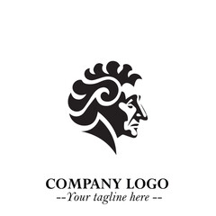 Elegant Old Woman Logo Symbol in Black on White Background with Classic and Minimalist Design
