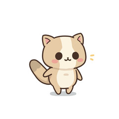 Cute Kawaii Cartoon Cat Illustration.
