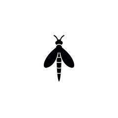 Silhouette of a wasp insect illustration.