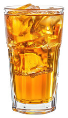 PNG A glass of orange soda with ice beverage alcohol liquor.