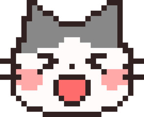 pixel illustration of smiling cat emoji