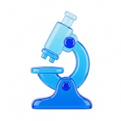 Fototapeta premium Fluid 3D microscope with blue resilient gel, eyepiece to base taper for UI health, immaculate white, shadow-free precise rendering.