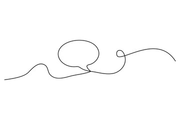 Speech bubble continuous one line art drawing smooth connected dialogue speech bubble vector illustration