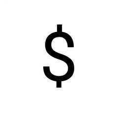 dollar sign isolated on white on transparent baground