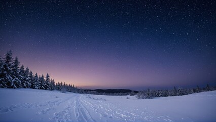 winter night landscape