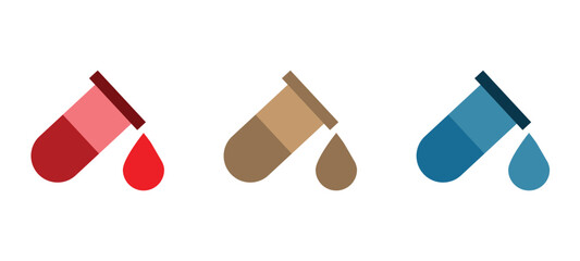 Test Tube, Droplet, and Lab Experiment Icon Set