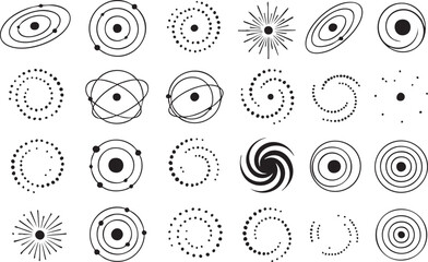 Abstract Circular and Spiral Shapes Collection