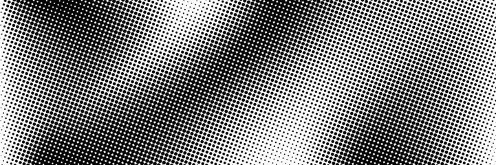 Dotted gradient vector illustration, white and black halftone background, horizontal seamless dotted lines, monochrome dots texture backdrop, retro effect. modern