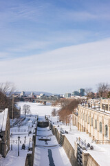 Rideau Canal in Ottawa, Canada in winter