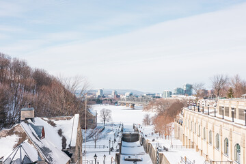 Rideau Canal in Ottawa, Canada in winter
