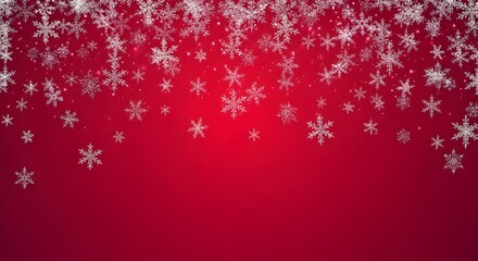 Falling snowflakes overlay on a vibrant red background