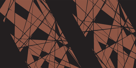 Abstract Geometric Pattern: Intersecting Terracotta and Black Triangles.
