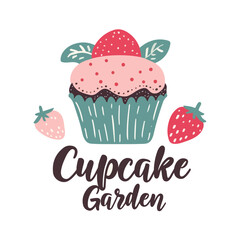 Ice Cream Cupcake Logo for Sweet Shop