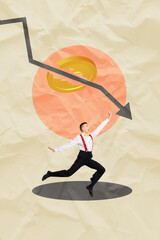 Creative collage big dollar coin with restriction signs representing cryptocurrency banking global...