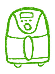 Air Fryer Icon Crayon Chalk Drawing Doodle Vector