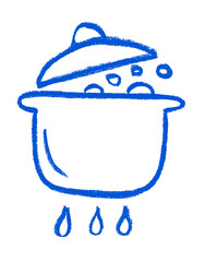 Boiling Icon Crayon Chalk Drawing Doodle Vector