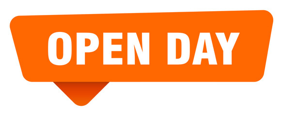 open day sticker. open day orange sign isolated on transpatent background