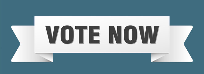 vote now ribbon isolated on transparent background. vote now ribbon