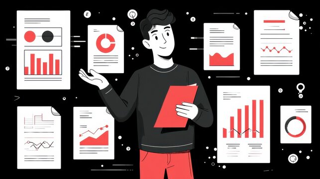 Man with Data Documents