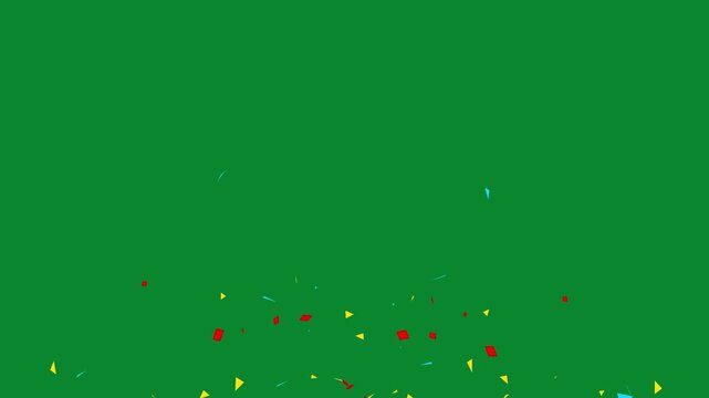 celebration confetti animation seamless loop video. Colorful Isolated Confetti party popper Explosion confetti Blast Realistic On Transparent Background / Green Screen / Alpha Matte Channel.