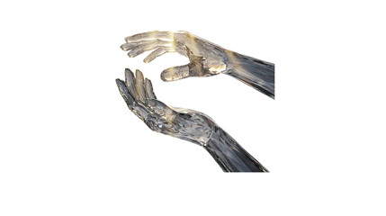Beautiful crystal hands reaching out in a gentle embrace of art and creativity